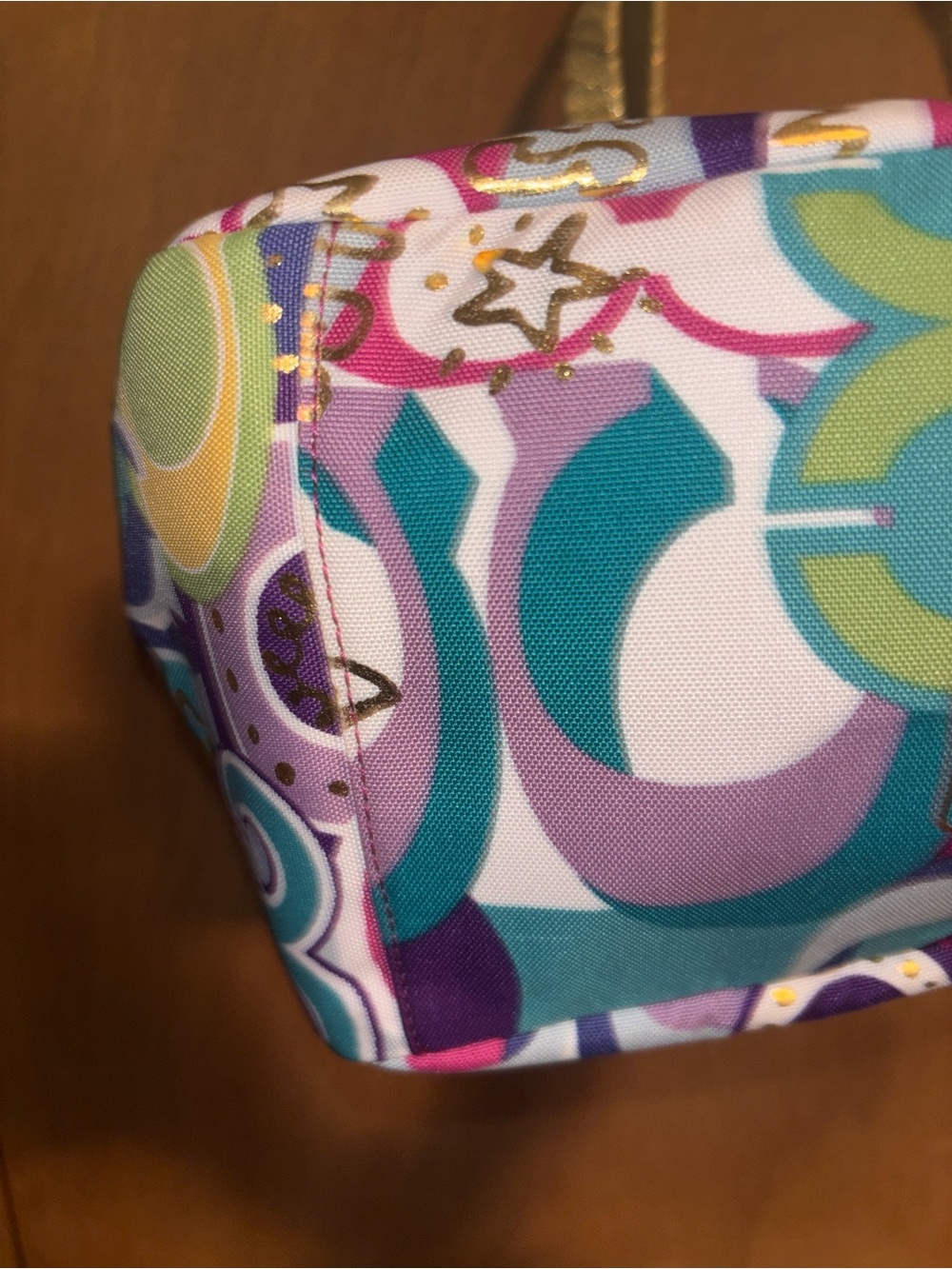 Coach Poppy -F19423 Multicolor Graphic Print Tote /Gold Accents/crossbody strap - Picture 9 of 17